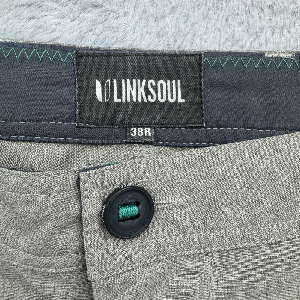 Linksoul Pants Mens 38R Beige Tan Stretch Chino Golf Casual Repreve Polyester - Picture 3 of 8